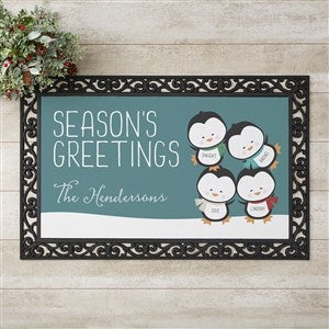 Holly Jolly Characters Personalized Christmas Doormat - 20x35