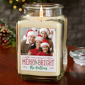 Holiday Phrases 18oz Vanilla Scented Christmas Photo Candle