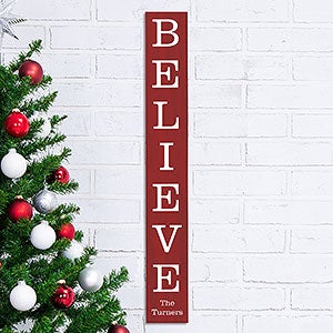 Believe Personalized Christmas Wooden Sign