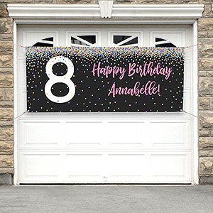 Confetti Personalized Birthday Banner - 30x72