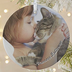 Pet Photo Memories Personalized Ornament - 1 Photo Matte