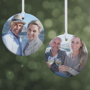 Cute Couple Photo Personalized Ornament - 2 Sided Glossy