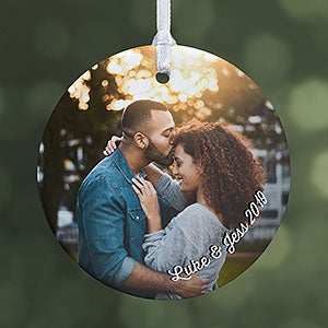 Cute Couple Photo Personalized Ornament - 1 Sided Glossy