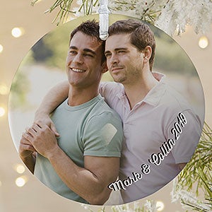 Cute Couple Photo Personalized Ornament - 1 Sided Matte