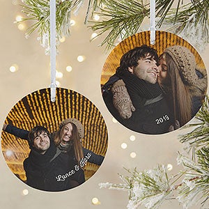 Cute Couple Photo Personalized Ornament - 2 Sided Matte