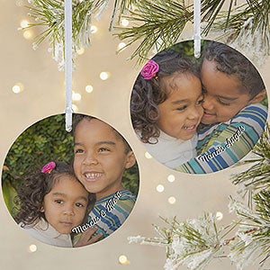 Kids Photo Memories Personalized Ornament - 2 Sided Matte