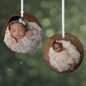 Baby Photo Memories Personalized Ornament - 2 Sided Glossy