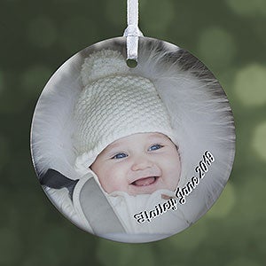 Baby Photo Memories Personalized Ornament - 1 Sided Glossy