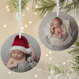 Baby Photo Memories Personalized Ornament - 2 Sided Matte