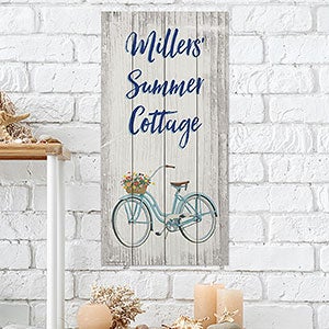 Beach Time Bike Personalized Shiplap Wood Sign