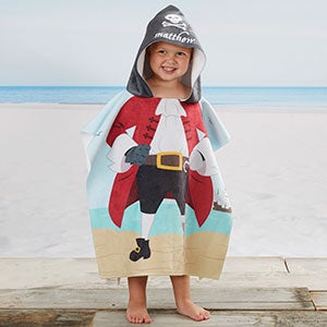 Pirate Personalized Kids Poncho Towel For Beach & Pool