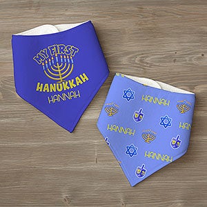 My First Hanukkah Personalized Bandana Bibs