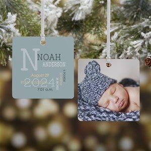 All About Baby Boy Personalized Metal Photo Ornament