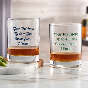 12 Personalized Whiskey Glasses, 14 Oz. Custom Printed Double Old