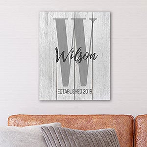 Farmhouse Initial Accent Personalized Shiplap Wall Art - 11x14