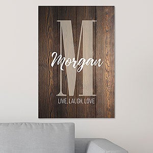 Farmhouse Initial Accent Personalized Shiplap Wall Art - 14x20