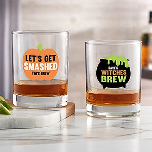 Let's Get Smashed Personalized Halloween Whiskey Glass