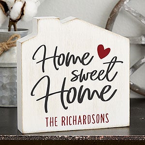 Home Sweet Home Personalized House Shelf Block