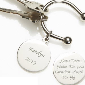 Guardian Angel Custom Engraved Keyring