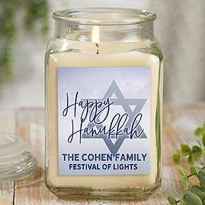 Hanukkah Personalized 18 Oz Vanilla Bean Scented Candle