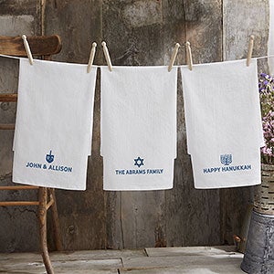 Hanukkah Icons Personalized Tea Towels