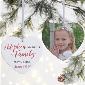 Adoption Made Us A Family Personalized Ornament - 2 Sided Matte