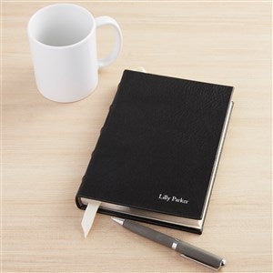 Premium Debossed Leather Journal - Black