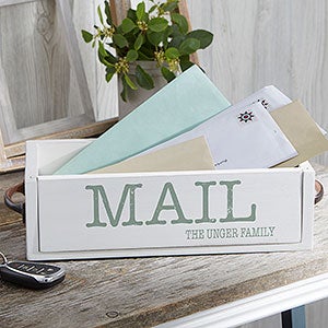 Rustic Expressions Personalized Wood Mail Holder Box