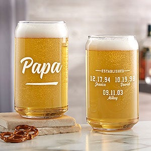 Established Custom Printed 16oz. Beer Can Glass