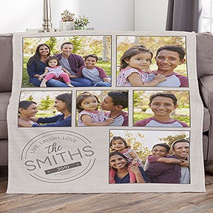 Stamped Family Personalized 50x60 Fleece Photo Blanket