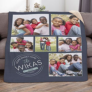 Stamped Family Personalized 50x60 Sherpa Photo Blanket