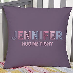 Girl's Colorful Name Personalized 18-inch Throw Pillow