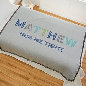 Colorful Name Personalized 56x60 Woven Throw For Kids