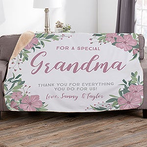 Floral Special Message Personalized 50x60 Sherpa Blanket