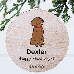 Golden Retriever philoSophie's Personalized Ornament - 1 Sided Wood