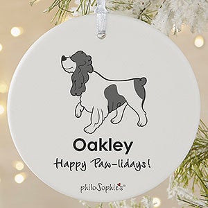 Cocker Spaniel PhiloSophie's Personalized Ornament - 1 Sided Matte