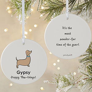 Dachshund PhiloSophie's Personalized Ornament - 2 Sided Matte