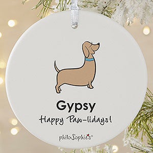 Dachshund PhiloSophie's Personalized Ornament - 1 Sided Matte