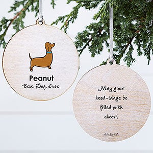 Dachshund PhiloSophie's Personalized Ornament - 2 Sided Wood