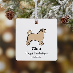 Puggle PhiloSophie's Personalized Ornament - 1 Sided Metal