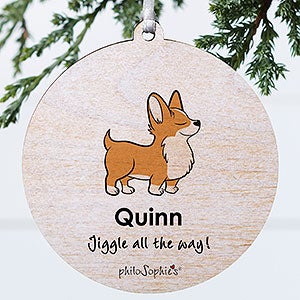 Corgi PhiloSophie's Personalized Ornament - 1 Sided Wood