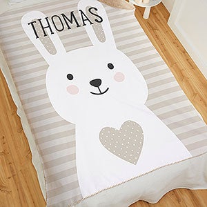 Bunny Icon Personalized 60x80 Sherpa Baby Blanket