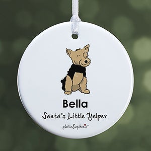 Yorkie PhiloSophie's Personalized Ornament - 1 Sided Glossy