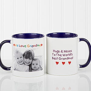 Personalized Photo Message Coffee Mug 11oz.- Blue