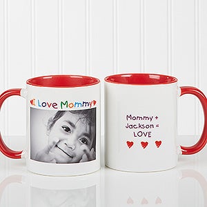 Personalized Photo Message Coffee Mug 11oz.- Red