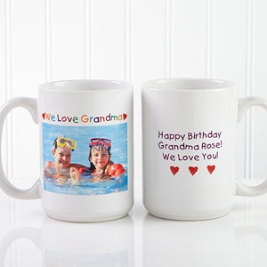 Personalized Photo Message Coffee Mug 15 oz.- White