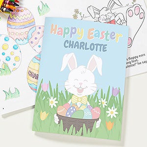 Personalized Easter Bunny Coloring Book & Crayon Set - 25717