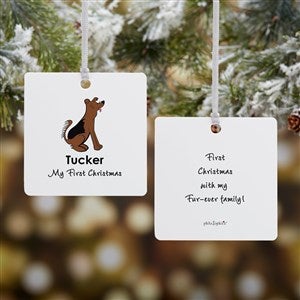 Shepherd PhiloSophie's Personalized Wood Ornament - 2 Sided Metal