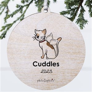 Cat Personalized Memorial Ornament - 1 Sided Wood