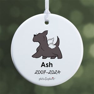 Scottie Personalized Dog Memorial Ornament - 1 Sided Glossy